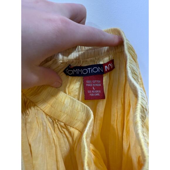 Kommotion NY Womens Skirt Size L Yellow Ombre Mirrored Pleated Gypsy Boho Flowy - Picture 6 of 7